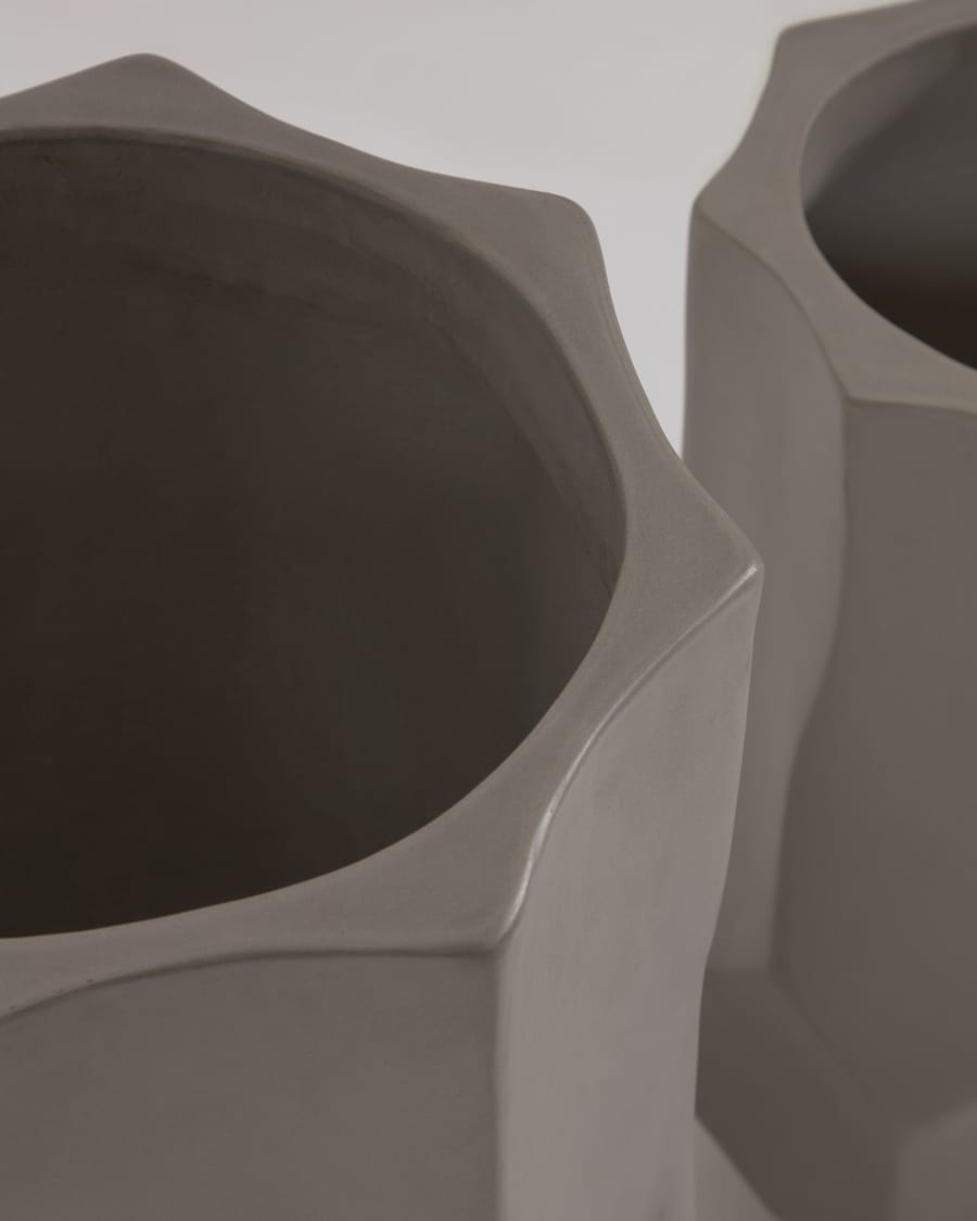 Veruska set van 2 betonnen plantenbakken Ø 23 cm / Ø 36 cm