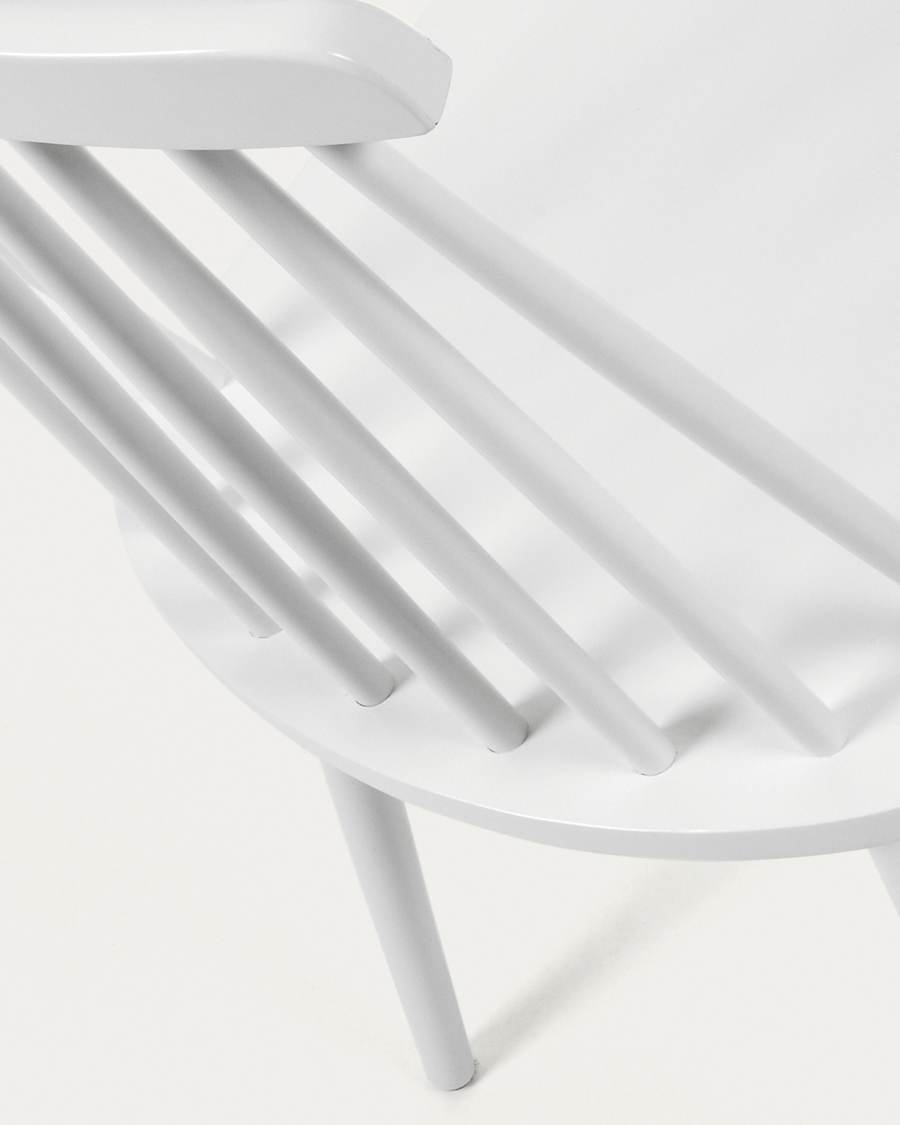 Tressia MDF and solid rubber wood chair with white lacquer