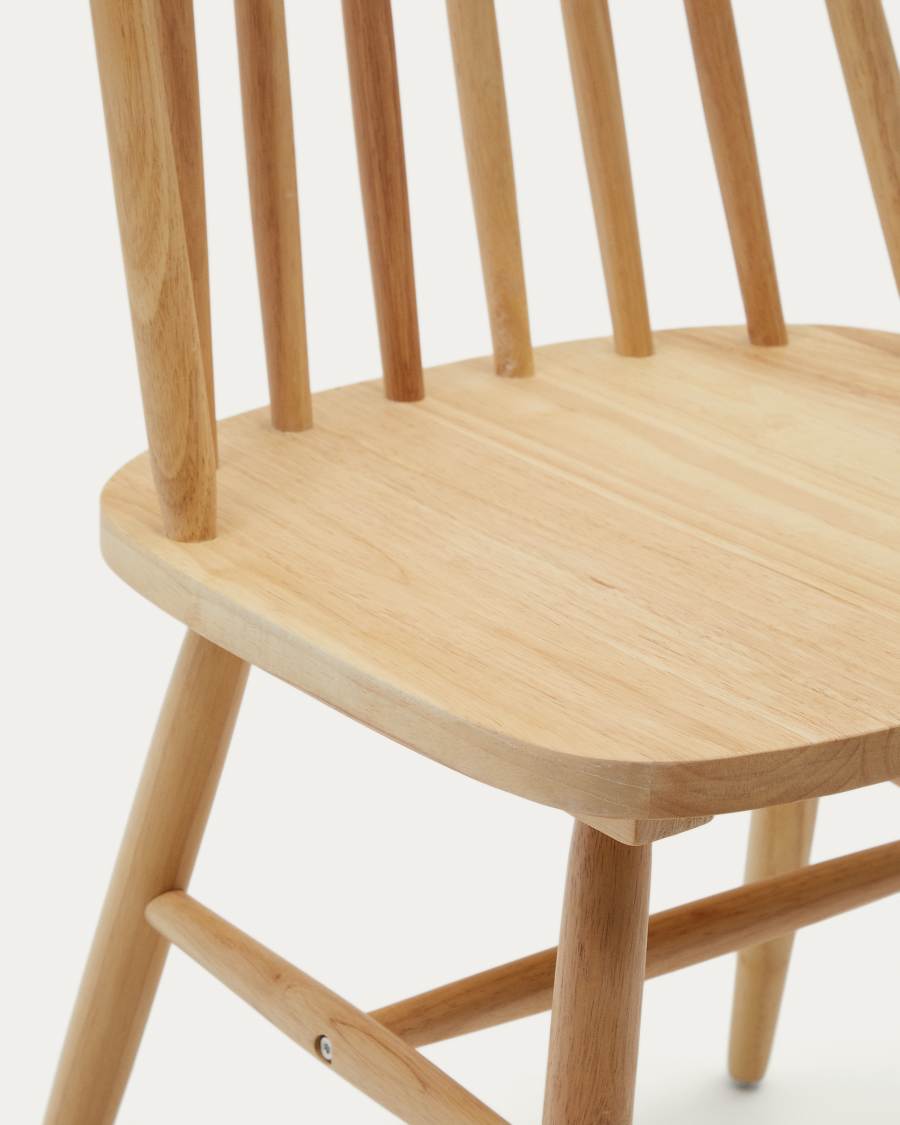 Tressia MDF and solid rubber wood chair with natural lacquer