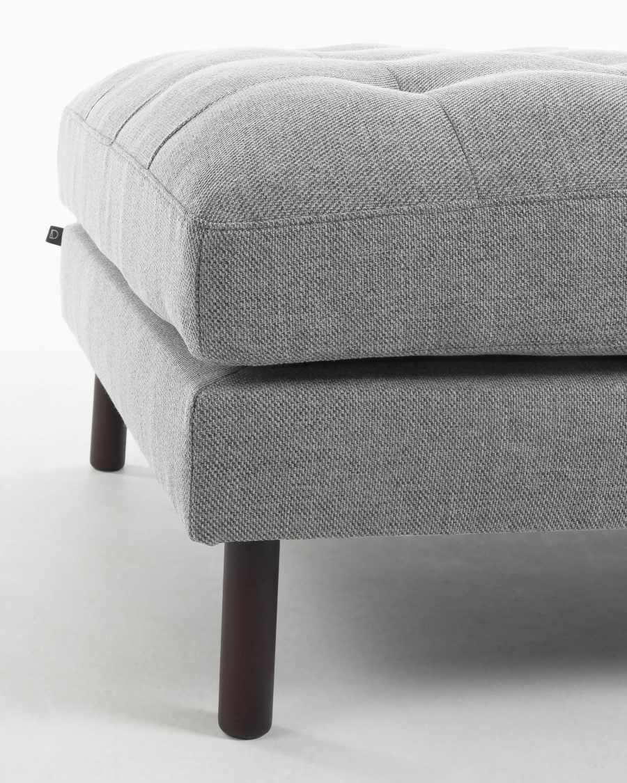 Debra footrest in light grey, 80 x 80 cm