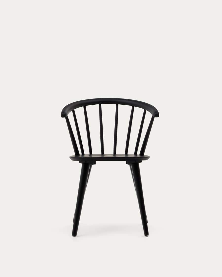 Trise MDF and solid rubber wood chair with black lacquer