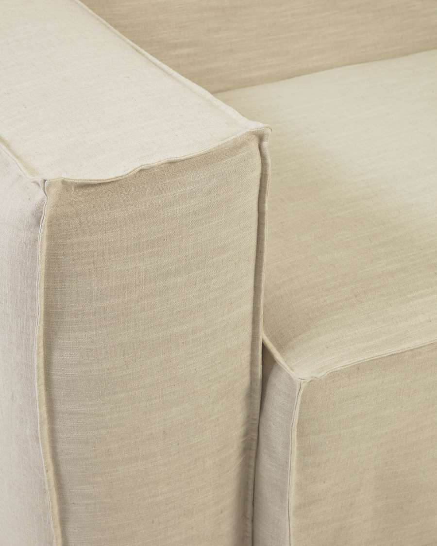 Blok 2 seater sofa cover in white linen