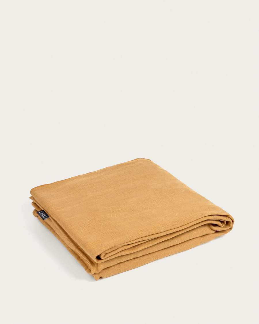 Blok 2 seater sofa cover in mustard linen