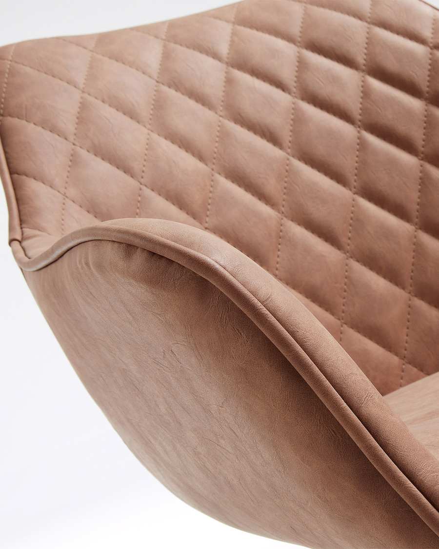 Amira armchair legs epoxy seat PU distressed oxid brown