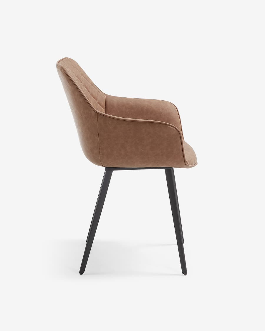 Amira armchair legs epoxy seat PU distressed oxid brown