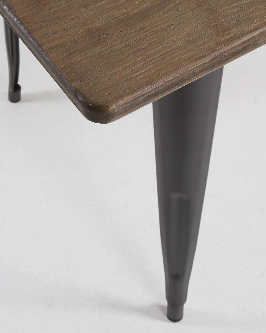 Table Malira en acier et bois de bambou 150 x 80 cm