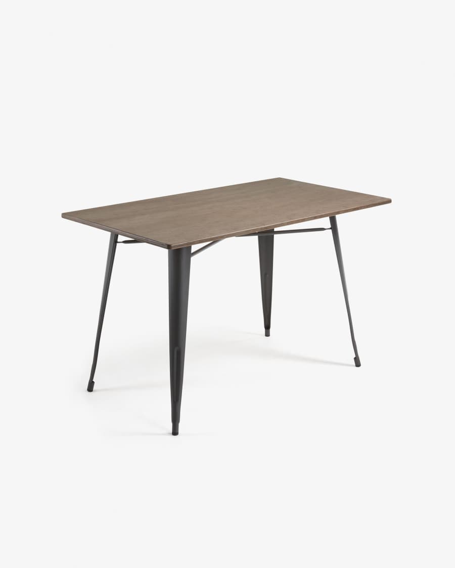 Table Malira en acier et bois de bambou 150 x 80 cm