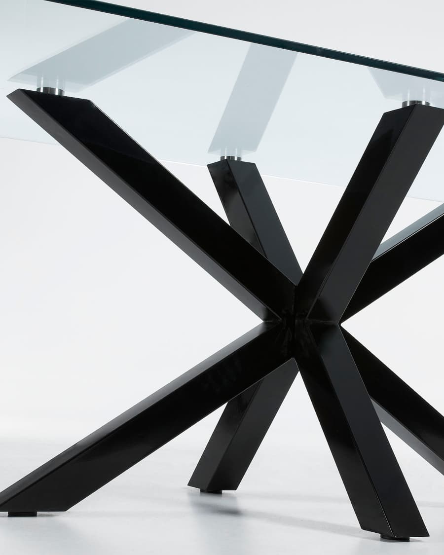 Argo table 150 x 90 cm, epoxy black and transparent glass