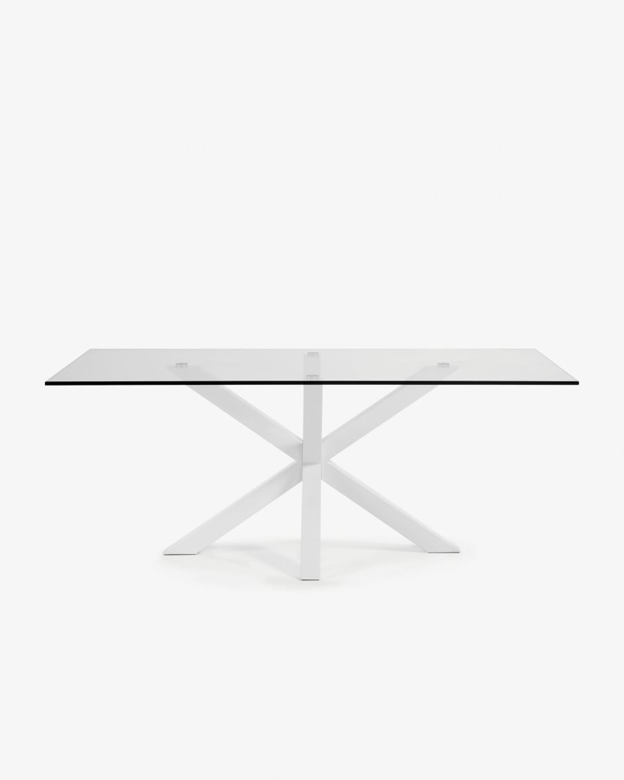 Argo table 150 x 90 cm, epoxy white and transparent glass