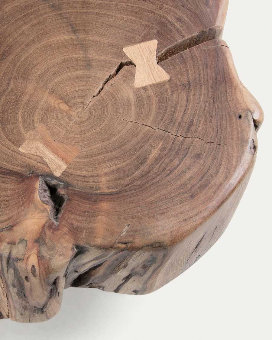 Eider solid acacia wood and steel side table, Ø 35 cm