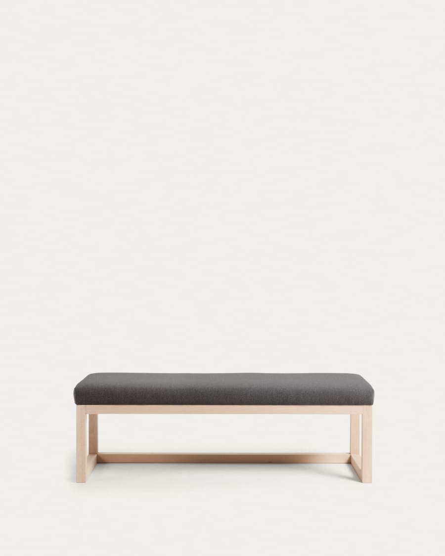 Banquette Loya noire bois de hêtre 128 cm
