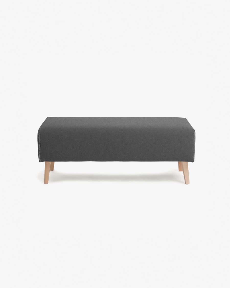 Dyla bench in black with solid beech wood legs, 111 cm