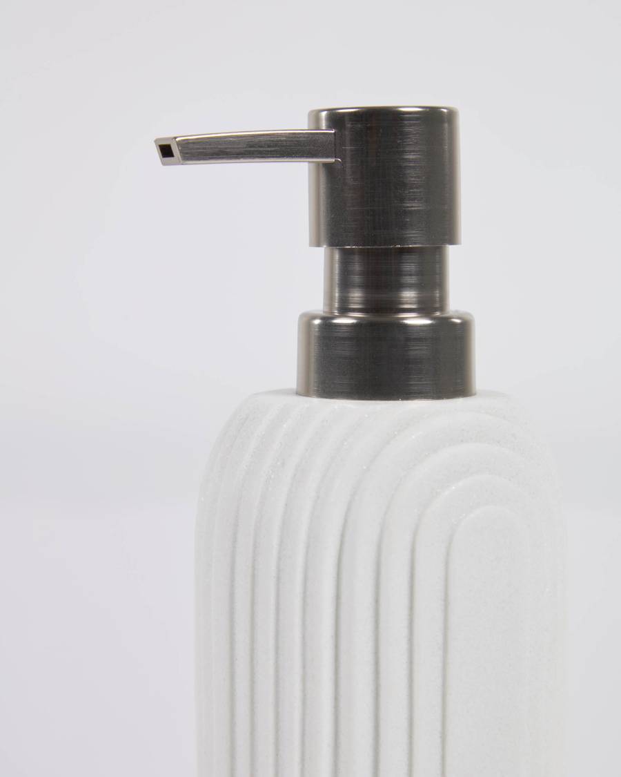 Ateneas white polyresin soap dispenser