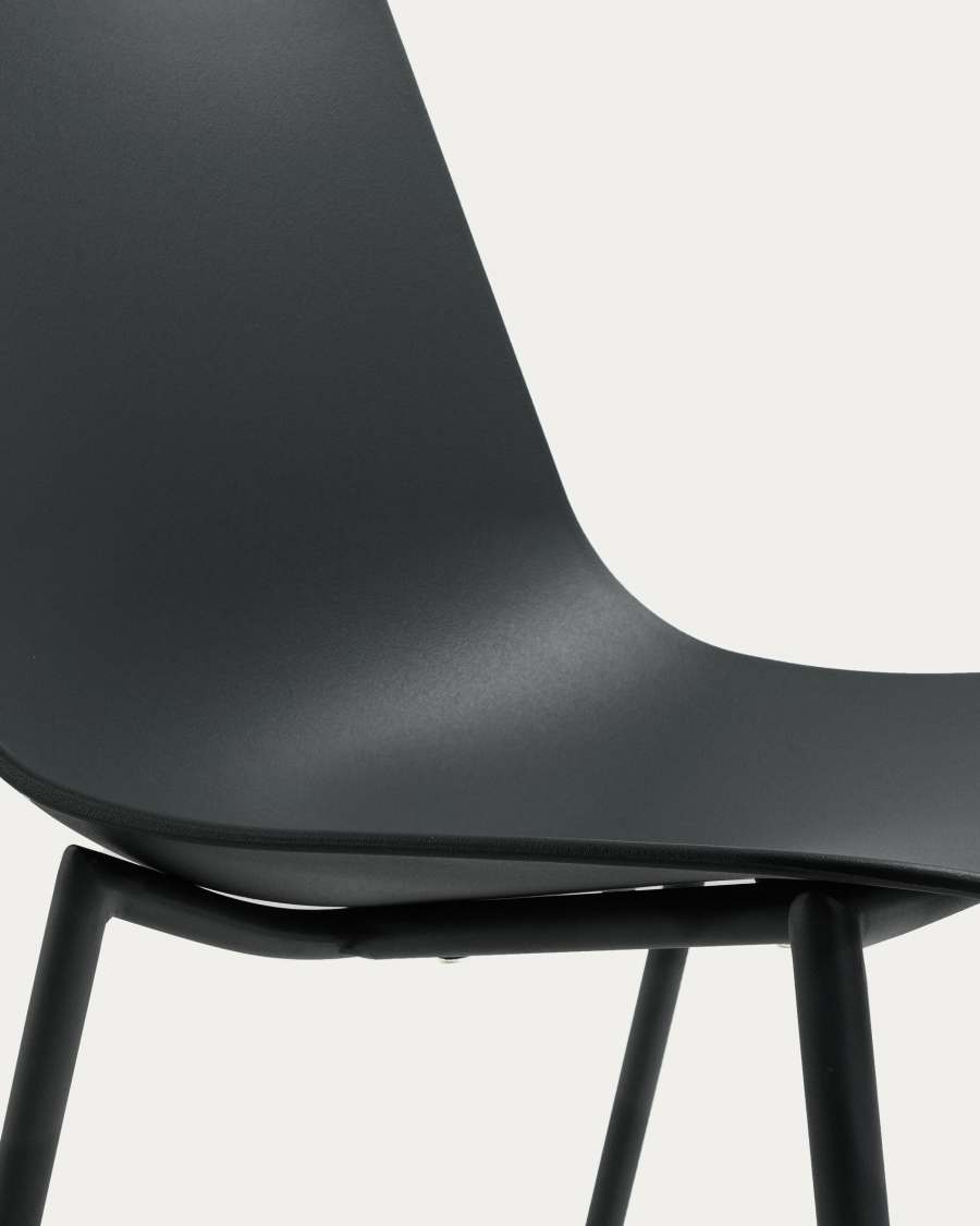Whatts chair with steel legs in black finnish