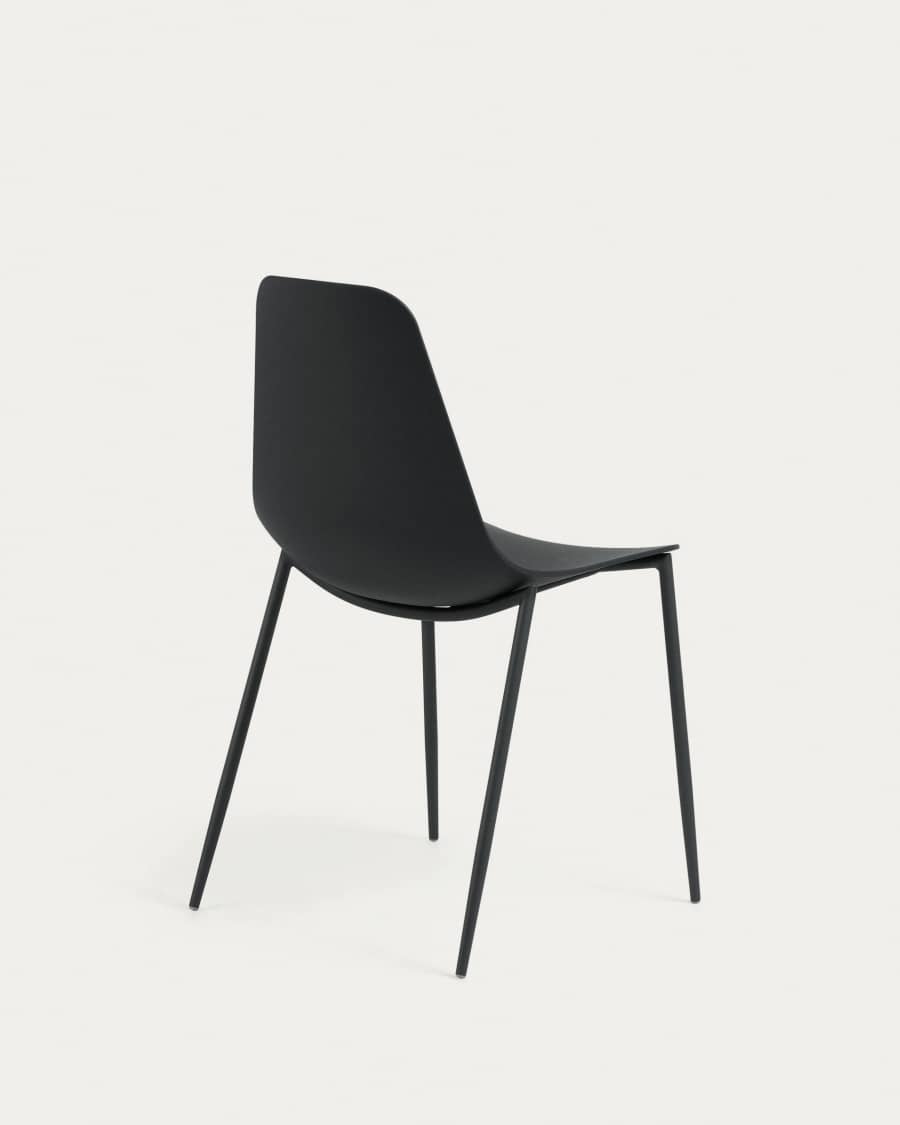 Whatts chair with steel legs in black finnish