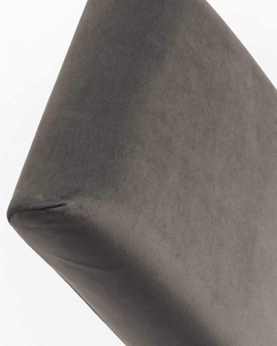 Sedia Freda velluto grigio e naturale