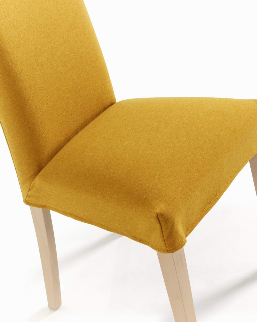 Καρέκλα Freda, μουσταρδί και φυσικό