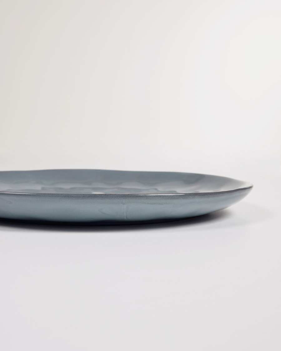 Airena flat ceramic plate in blue