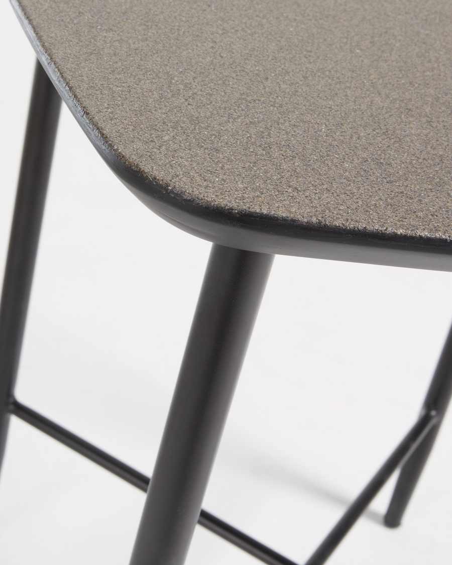 Beistelltisch Smod schwarz viereckig 45 x 45 cm mit Beinen aus Stahl in schwarz