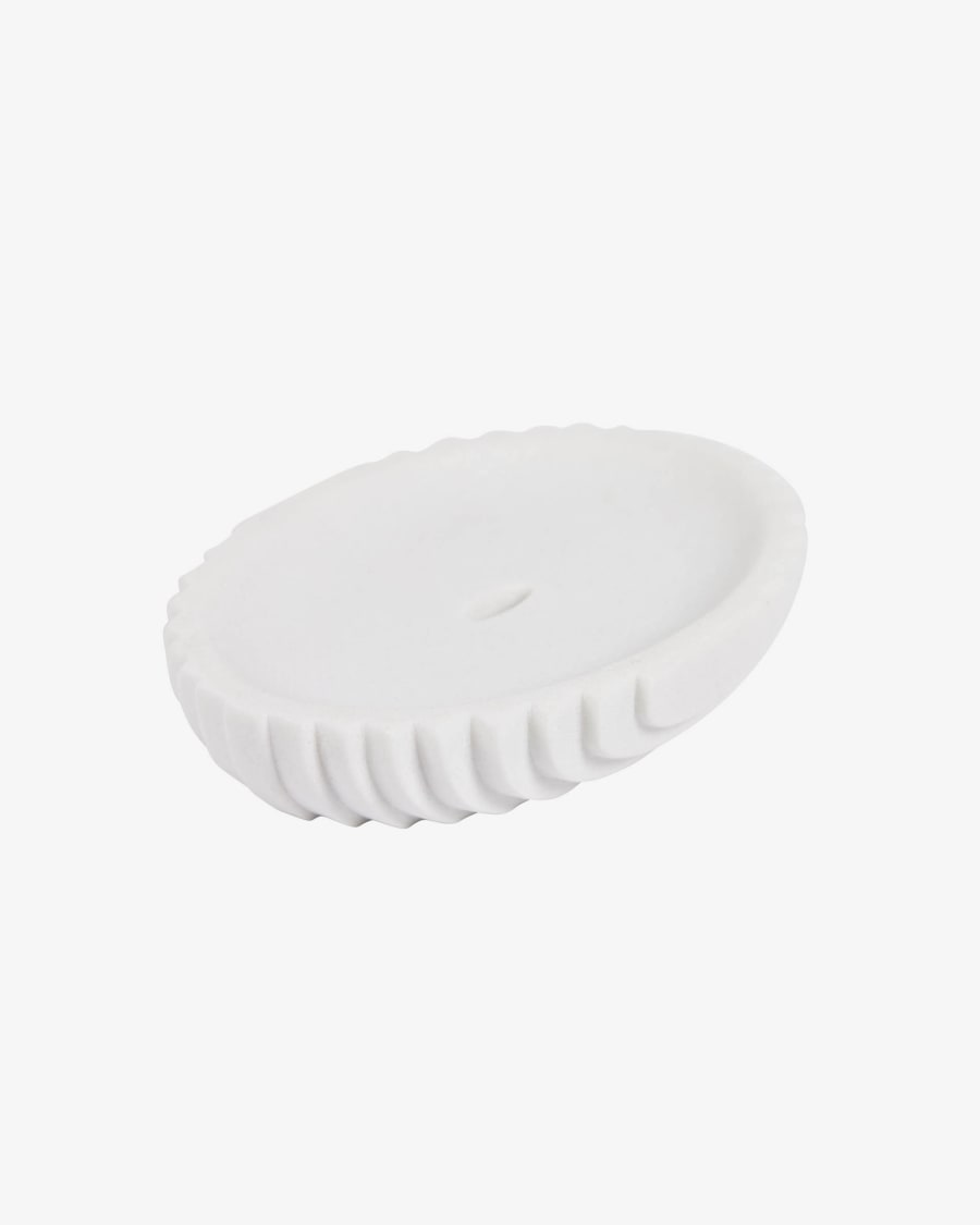 Ateneas white polyresin soap dish