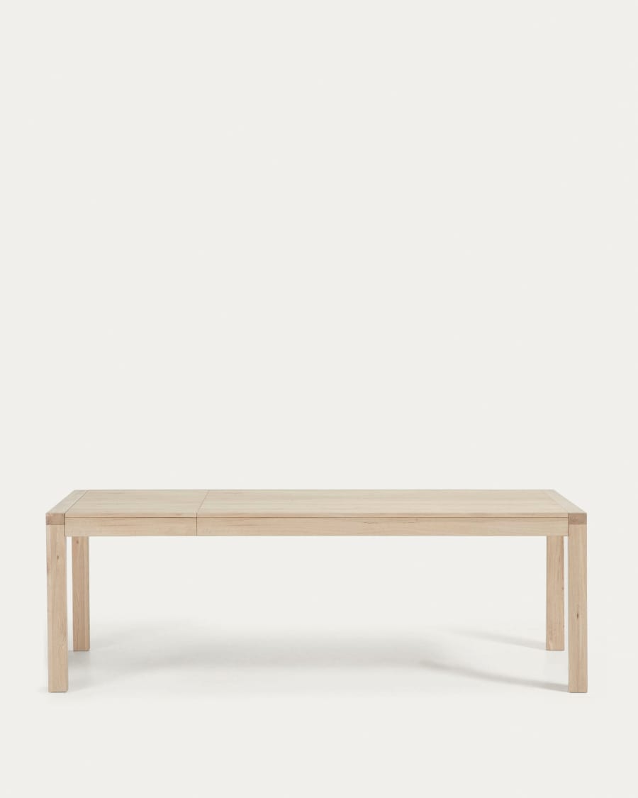 Table extensible Briva placage de chêne finition blanchie 200 (280) x 100 cm