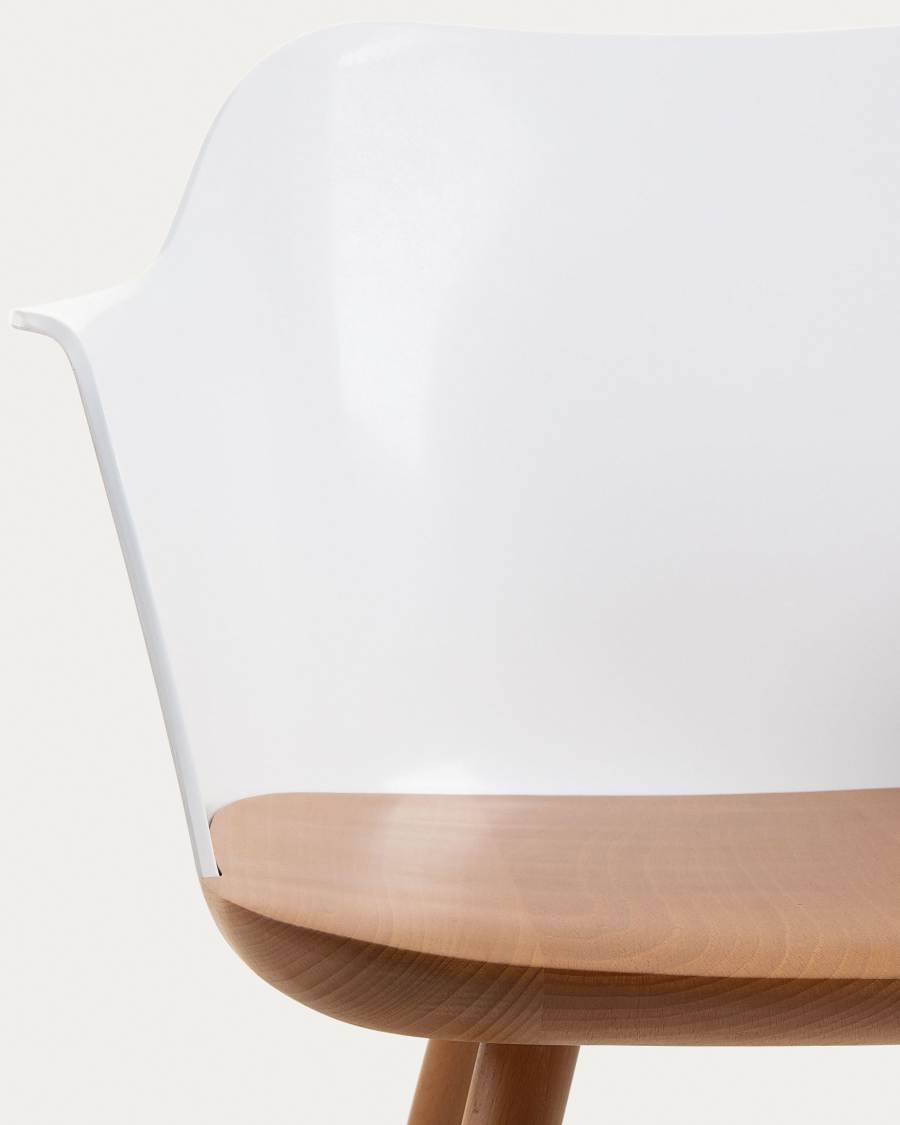 Bjorg white and solid beech chair