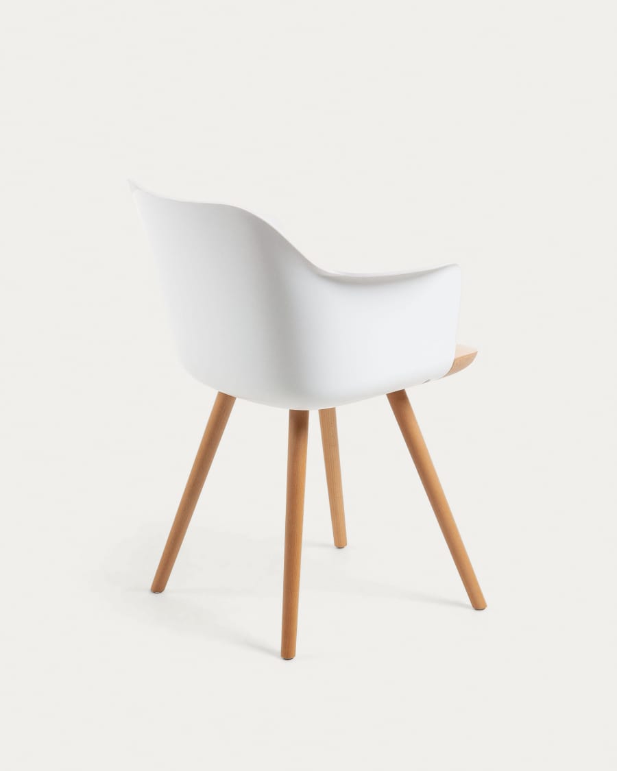 Bjorg white and solid beech chair