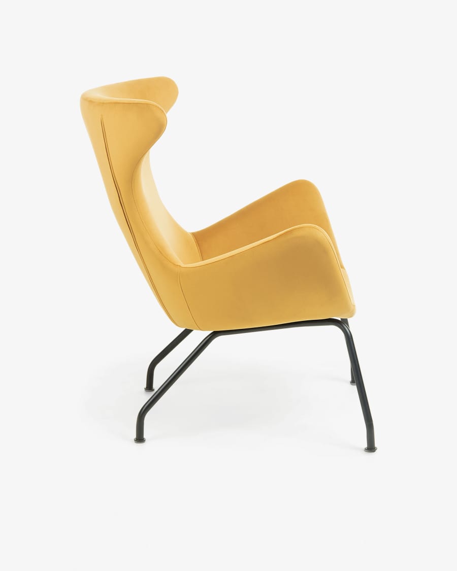 Mustard velvet Chleo armchair