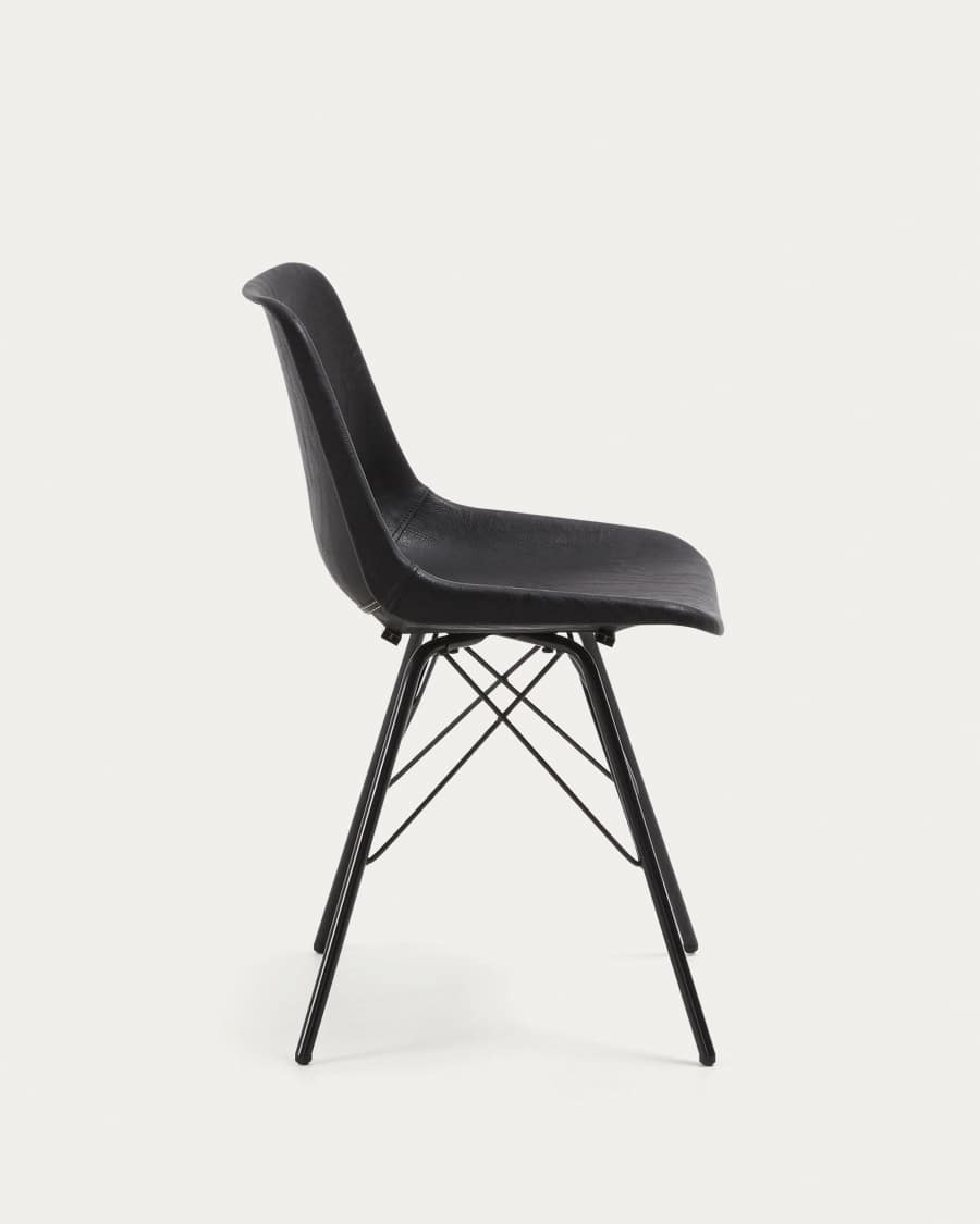 Stuhl Lionela Kunstleder schwarz