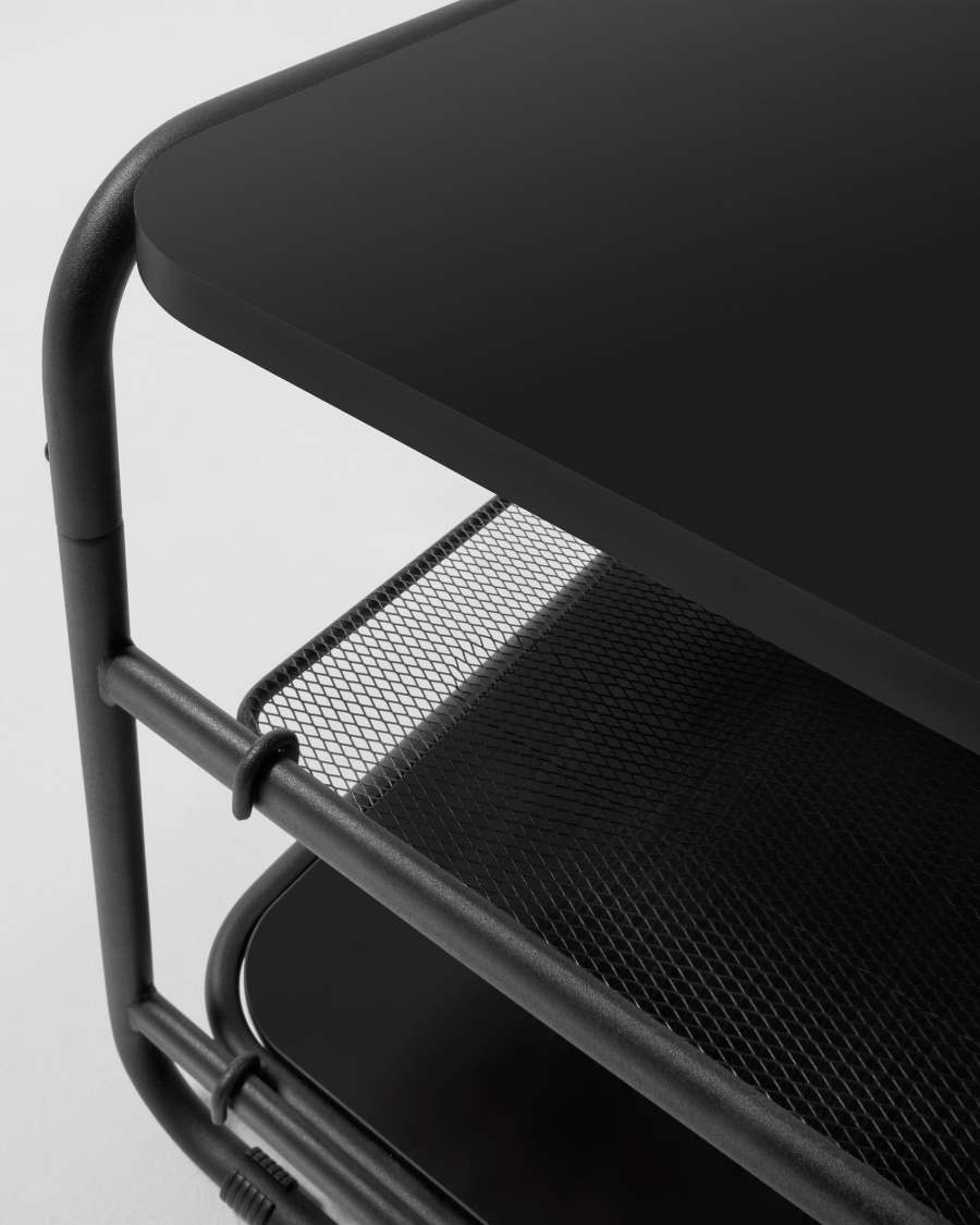 Mobile TV Academy in melaminico e acciaio verniciato nero 98 x 46 cm