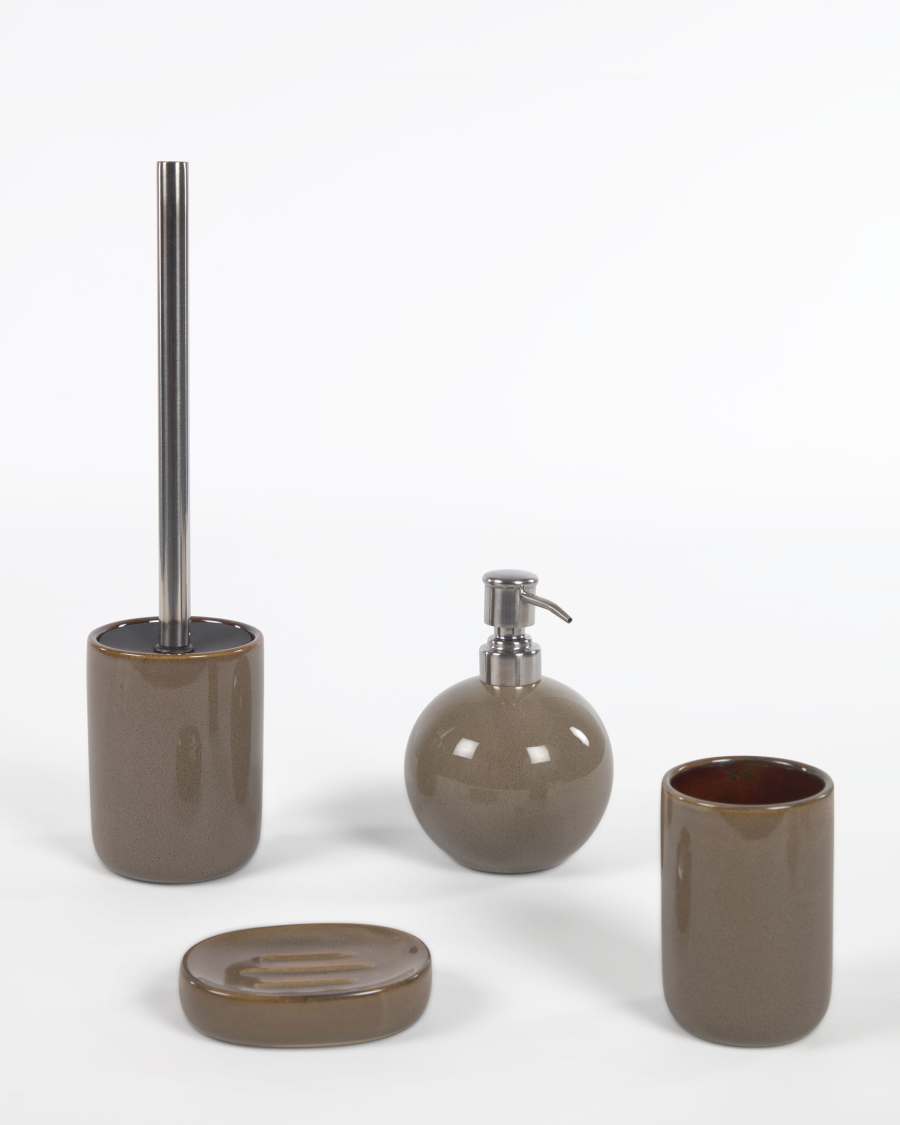 Berdolina brown ceramic soap dispenser