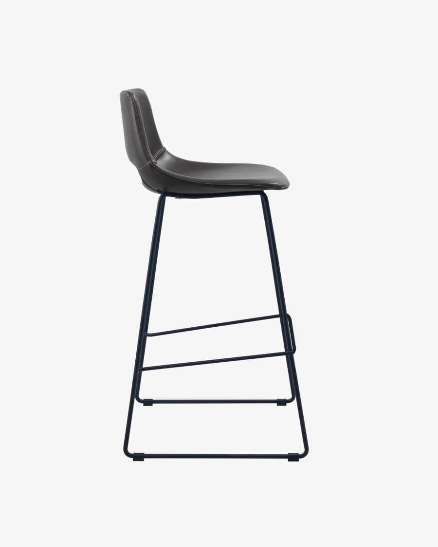 Dark brown synthetic leather Zahara barstool height 65 cm