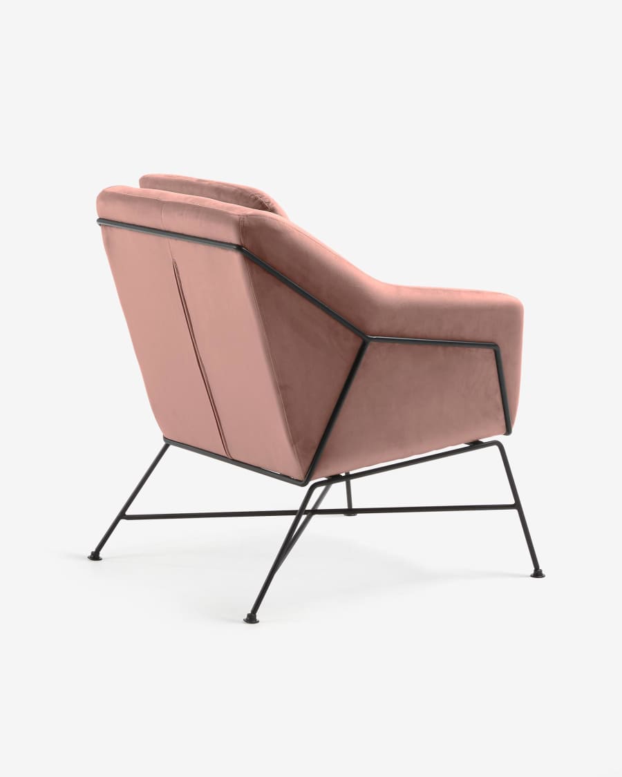 Poltrona Brida velluto rosa