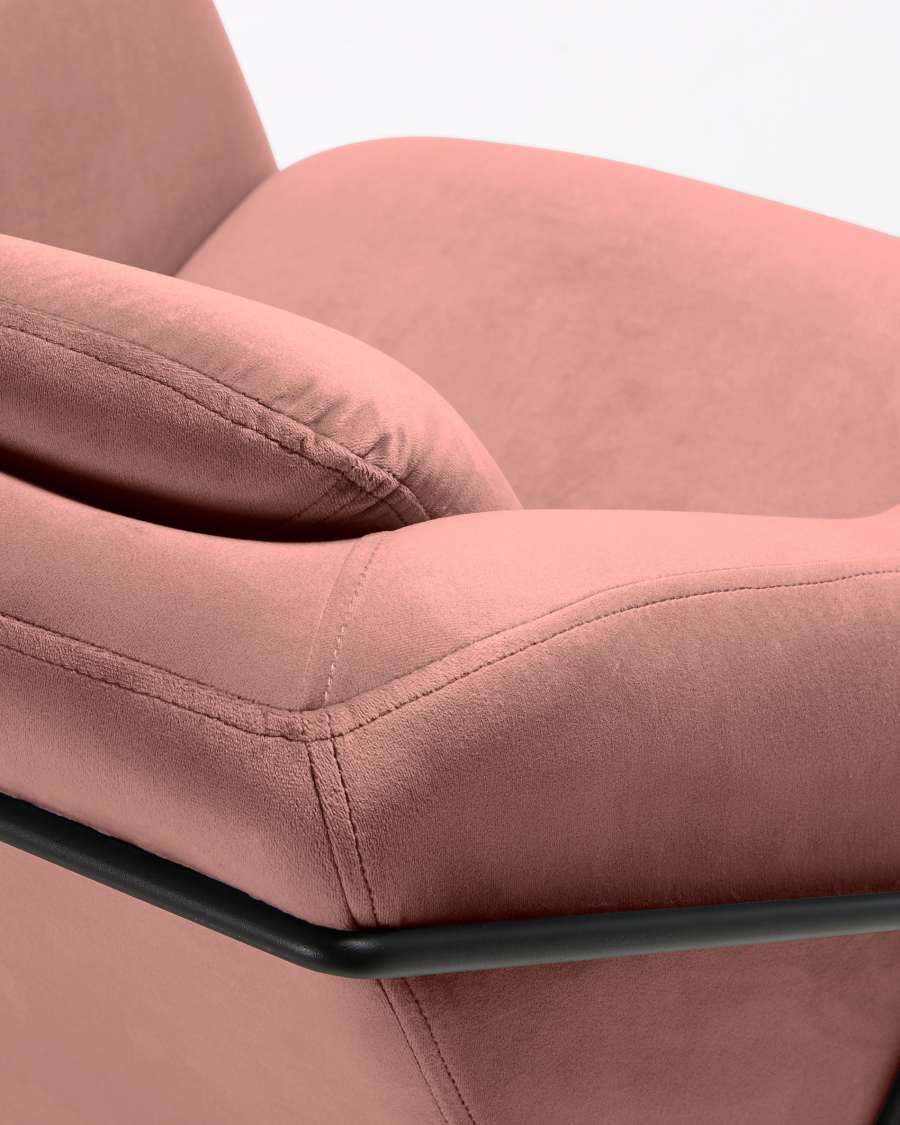Poltrona Brida velluto rosa
