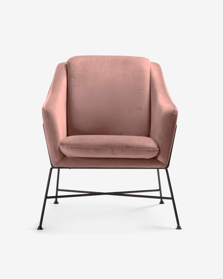Poltrona Brida velluto rosa