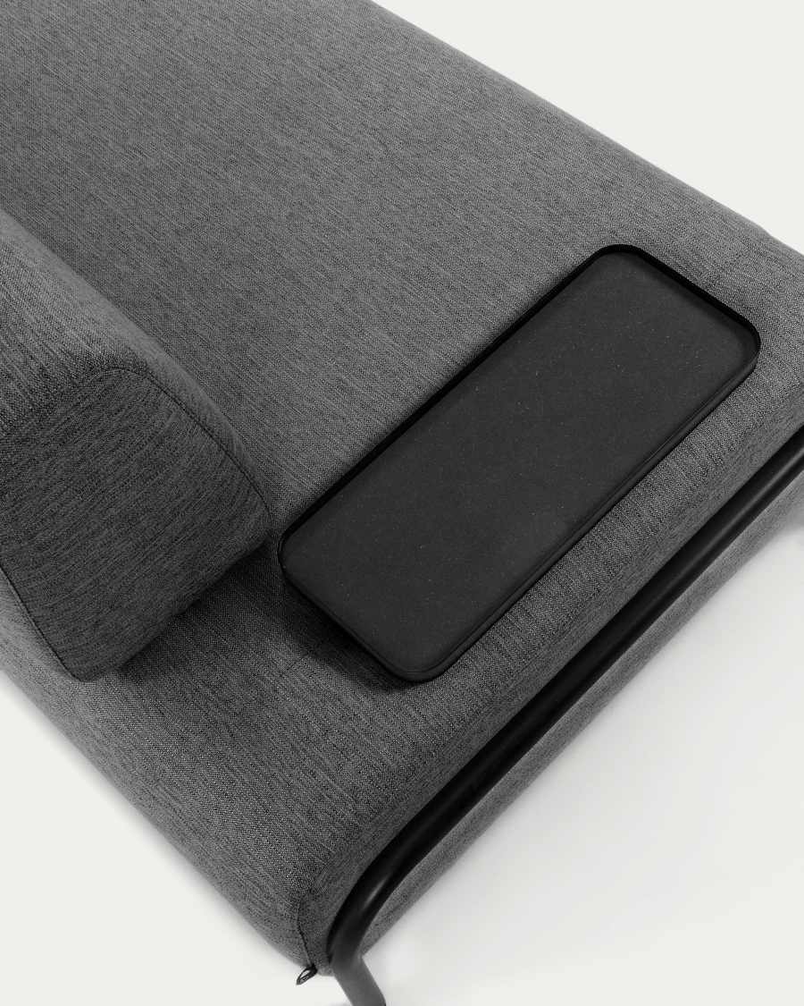 Divano Compo 3 posti grigio scuro con vassoio piccolo 232 cm