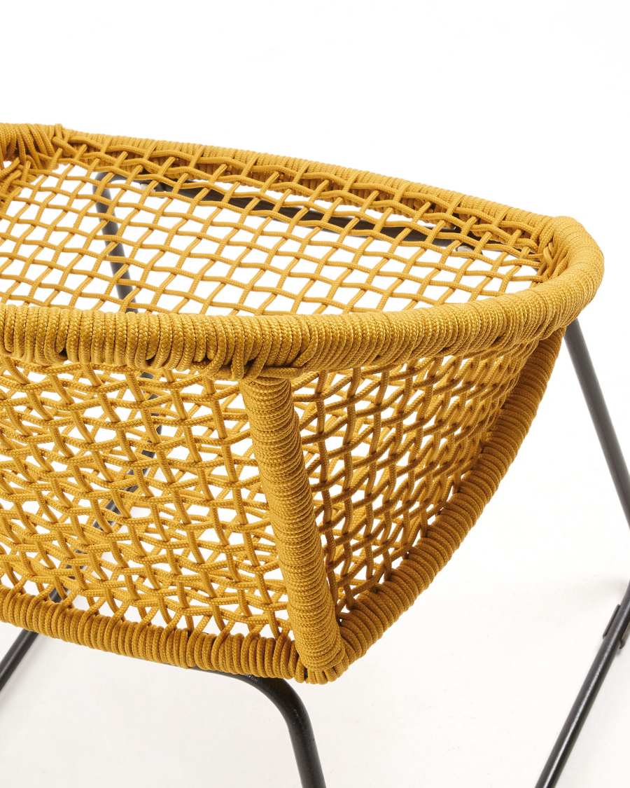 Sandrine Stuhl senfgelbes Seil und verzinkter Stahl