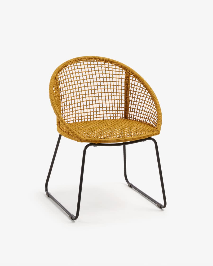 Sandrine Stuhl senfgelbes Seil und verzinkter Stahl