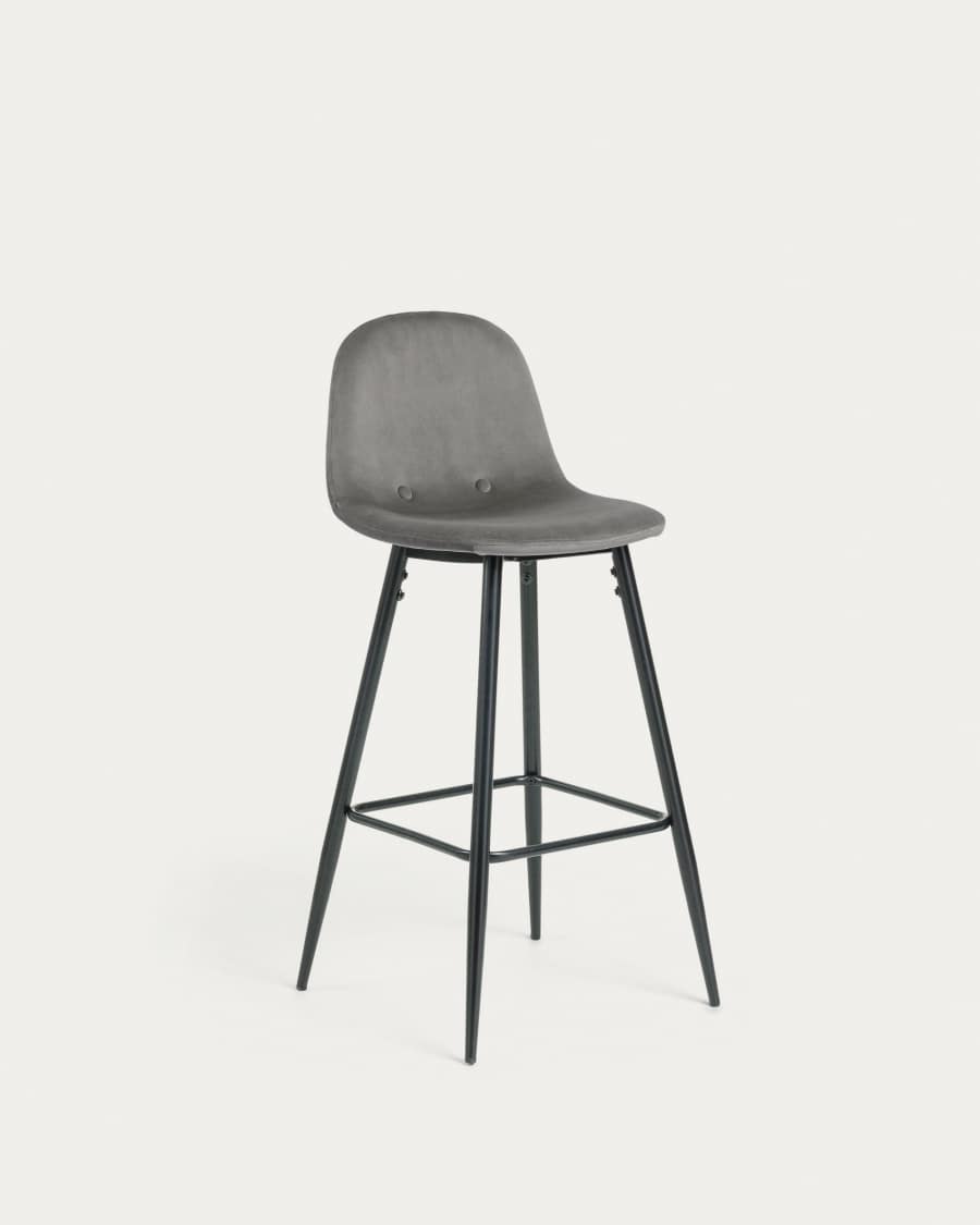 Grey fabric Nolite barstool height 75 cm