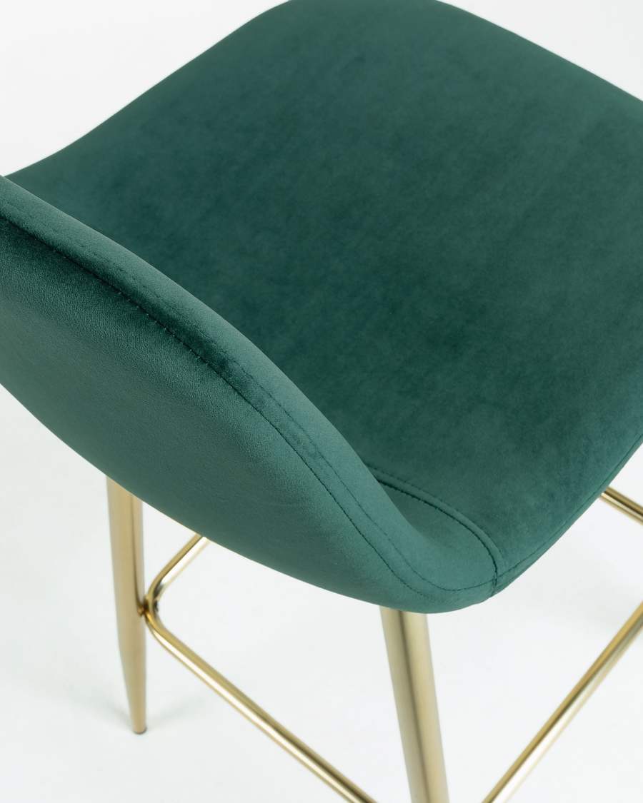 Nolite barkruk groene fluweel hoogte 75 cm