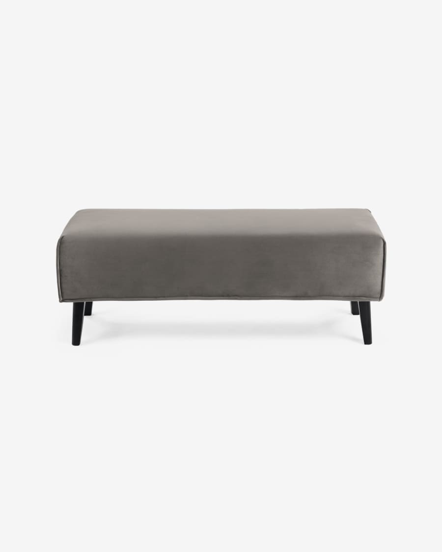 Grey velvet Dyla bench 111 cm