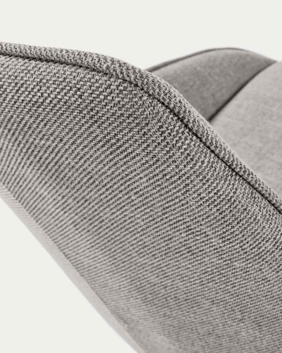 Jenna light grey swivel chair with steel legs with black finish FSC 100%