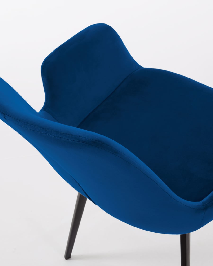 Silla Hermann terciopelo azul