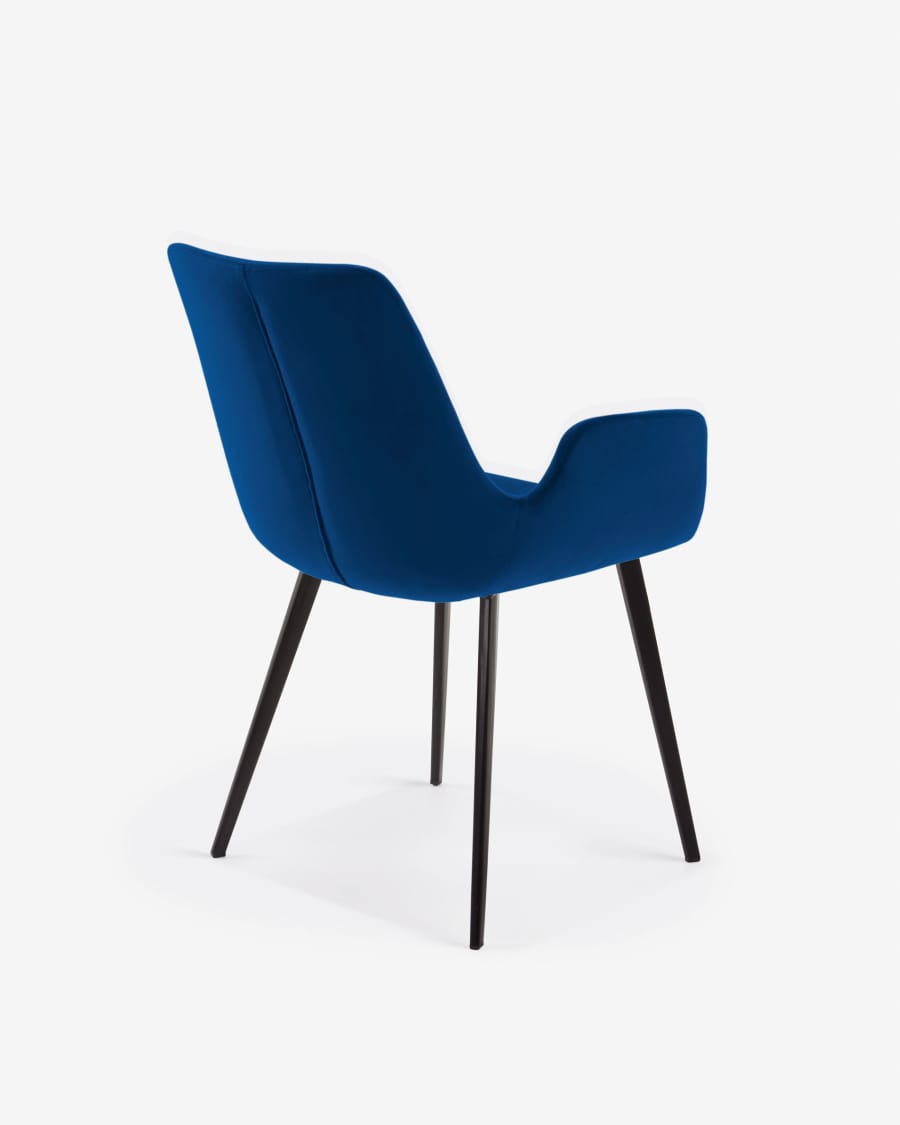Silla Hermann terciopelo azul