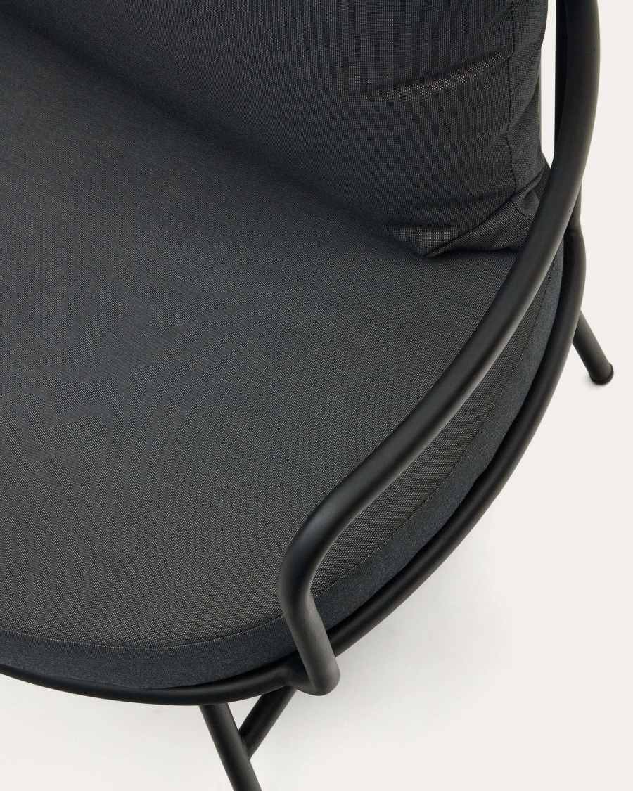 Bramant steel 2 seater sofa with black finish, 175.5 cm