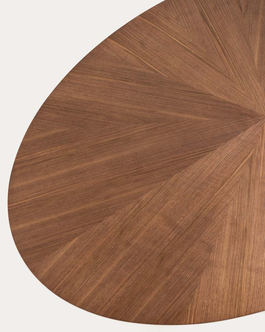 Naanim table with walnut veneer and legs in a black finish, 180 x 110 cm.