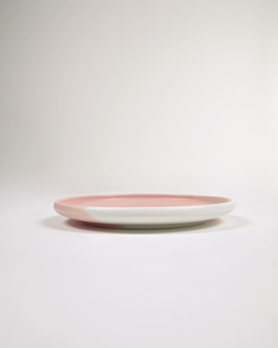 Sayuri porcelain dessert plate in pink and white