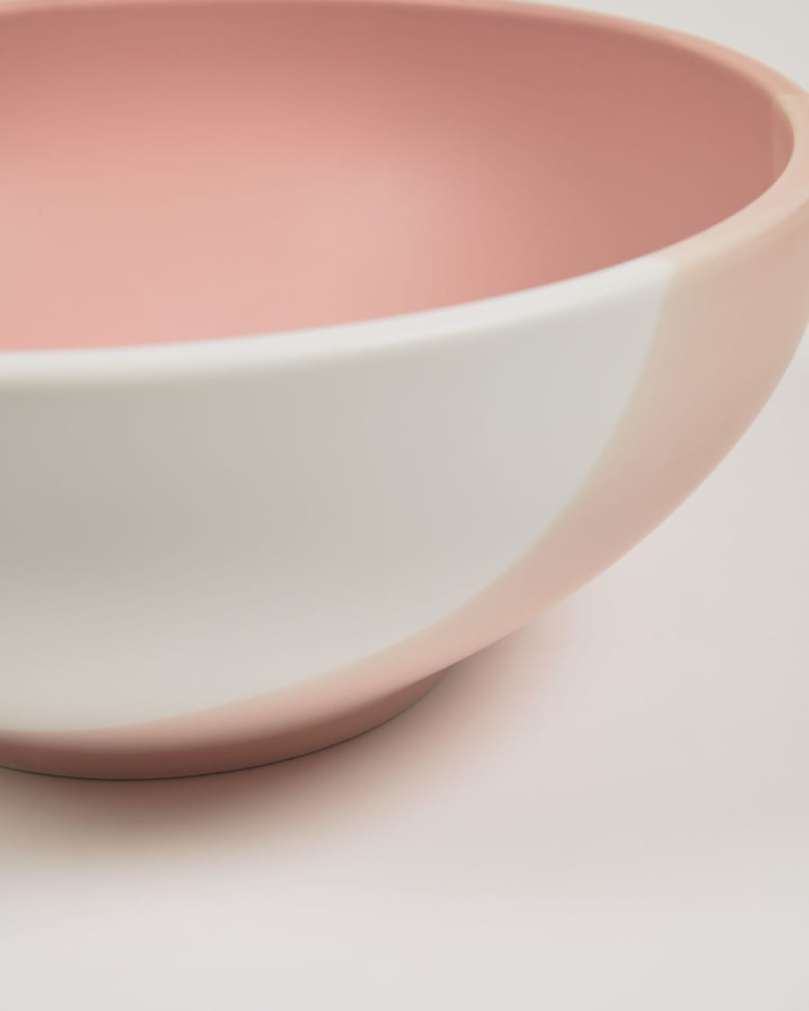 Sayuri large porcelain bowl in pink and white