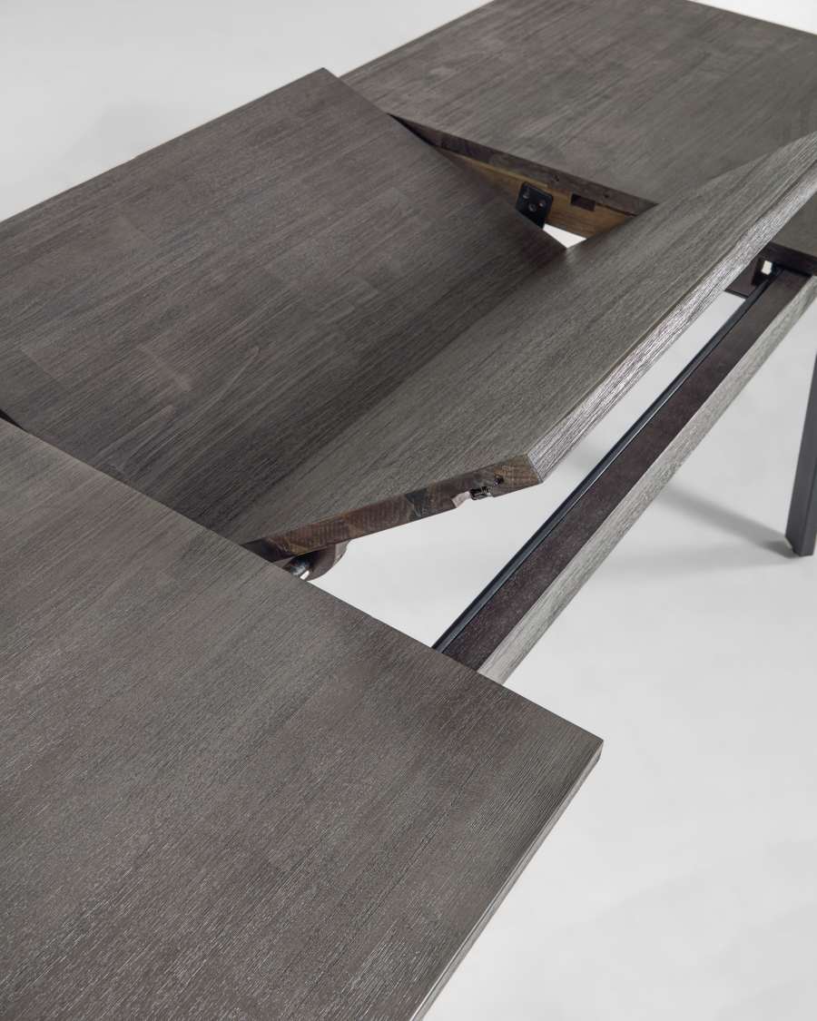 Grey Indiann extendable table in solid acacia wood 160 (220) x 75 cm