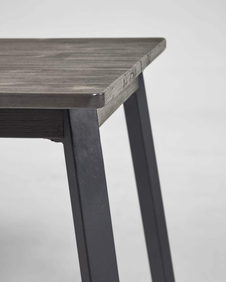 Grey Indiann extendable table in solid acacia wood 160 (220) x 75 cm